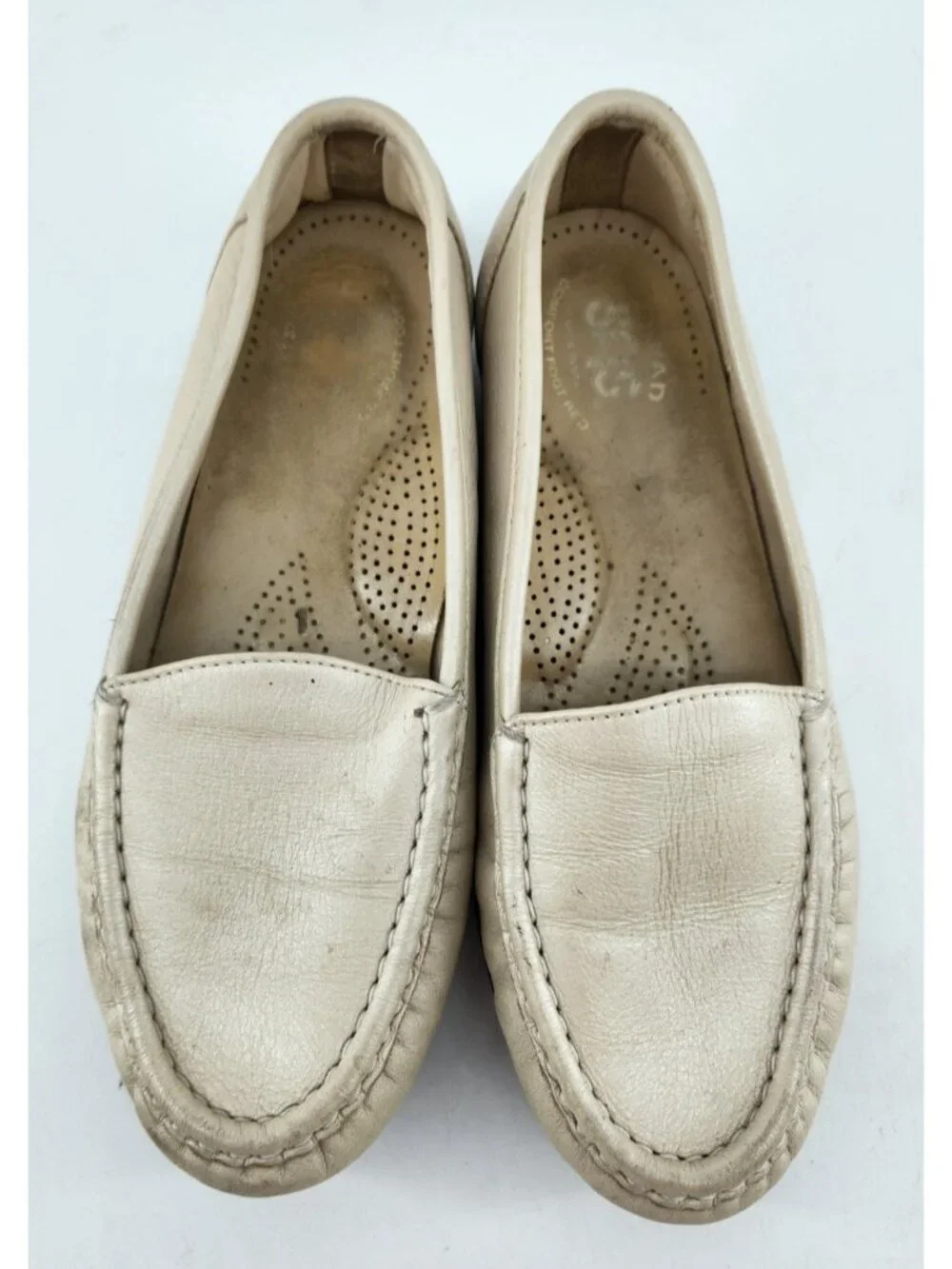 SAS Women's Size‎ 6 W Ivory Leather Slip On Orthotic Simplify Loafers Shoes USA